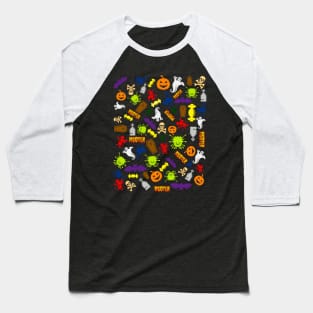 Spooky Scatter Design Baseball T-Shirt